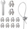 XPOOP 10 Pcs Wire Rope Clip Cable Clamp, U Bolt Saddle Fastener, U Bolt Clamp, U Bolt Saddle Clamp, Stainless Steel Cable Clamps, U-Shaped Rope Clamp, Wire Rope Grips with 1 Open-End Wrench