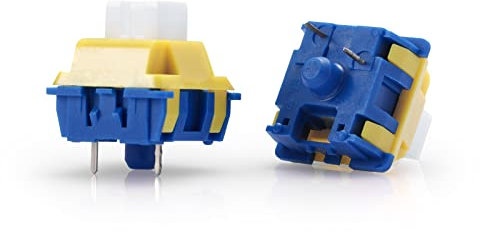 Redragon A113 Bullet-B Tactile Mechanical Switch, 3-Pin Plate Mounted Blue Equivalent, Hot-Swappable DIY Keyboard Clicky Switch Mod, 50 Million Click(24 pcs Switches, Keycap + Switch Puller)