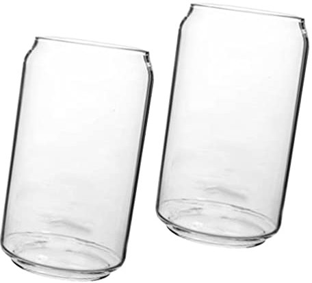 TOPBATHY 2pièces Verres à Bière Transparent Forme De Canette De Résistantes Chaleur Pour Cocktails Et Boissons Froides