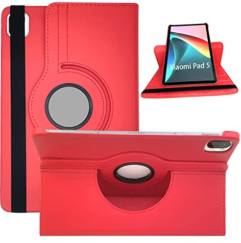 Dlahaby Funda para Xiaomi Mi Pad 5/Mi Pad 5 Pro 11'' 2021,Rotación de 360 Grados con Soporte Carcasa para Tableta Xiaomi Pad 5/ MiPad 5 Pro,Rojo