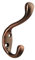 HASWARE 6 PCS Double Prong Robe Hook, Dual Coat Hooks Antique Wall Mounted Robe Vintage Hooks Hangers Heavy Duty with 12 Pieces Screws for Coats Hat Clothes Hanger Towel Keys (Satin Antique Copper)