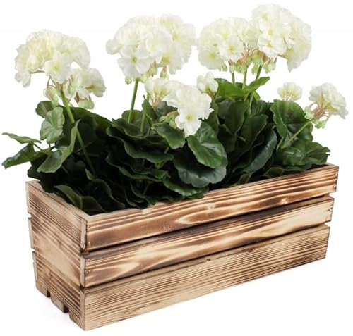 KOTARBAU® Jardinera de Madera, 400 x 180 x 150 mm, Color marrón Quemado, Jardinera Rectangular, Larga, Macetero para Plantas y Hierbas, Jardín, Terraza, Balcón, Rústica