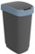 Rotho Twist Mülleimer 50l mit Deckel, Kunststoff, schwarz/blau