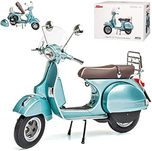 Vespa PX 125 70 Jahre Sonderedition Blau Metallic 1/10 Schuco Modell Motorrad mit individiuellem Wunschkennzeichen