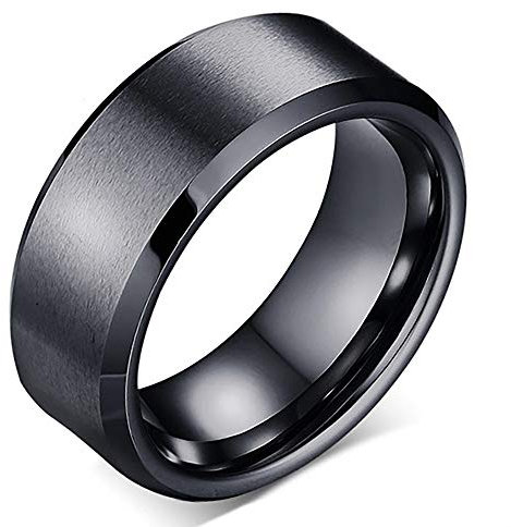 ZENSE - Schwarzer Ring für Herren, gebürstet ZR0162