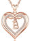 AEONSLOVE Heart Letter Necklace for Women Personalised B Initial Pendant with Cubic Zirconia Rose Gold Name Necklace Jewelry Gift for Girls Friends Ladies