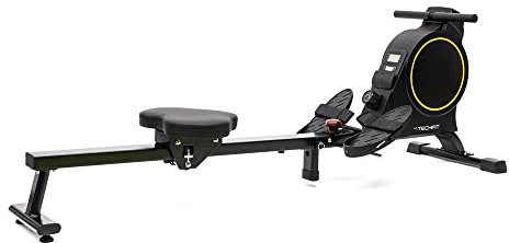 TechFit RW600 Rudergerät für Haus, magnetisches Bremssystem, geräuscharm, wartungsfrei, ca. 3,5 kg, Trainingscomputer