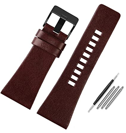 Lederarmband 22mm - 34mm Herrenuhr Ersatzarmband Uhrenzubehör + Montagewerkzeug, 32mm