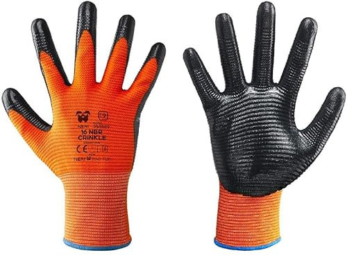 Kontinuierliche Fadenhandschuhe NBR CRINKLE (Tg. 8)