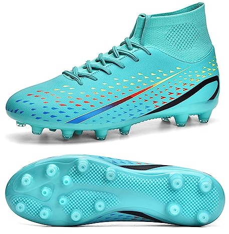 HESBITEUL Fußballschuhe Herren High Top Spikes Cleats Jugendliche Trainingsschuhe Professionelle Outdoor Fußballschuhe Männer Football Schuhe Unisex