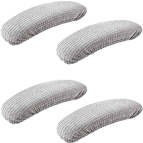 XIEHUZA 2 Pair Armrest Covers, Removable Arm Rest Protectors, Elastic Pads for Office Chairs, Light Grey