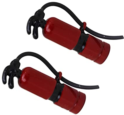 ORFOFE Mini 2 Stück Mini-Feuerlöscher Puppen Mini-Feuerlöscher Schlüsselanhänger Zubehör Puppenhaus-Dekoration Wasserspritzer Für Heimwerker Legierungsanhänger Feuerwehrauto