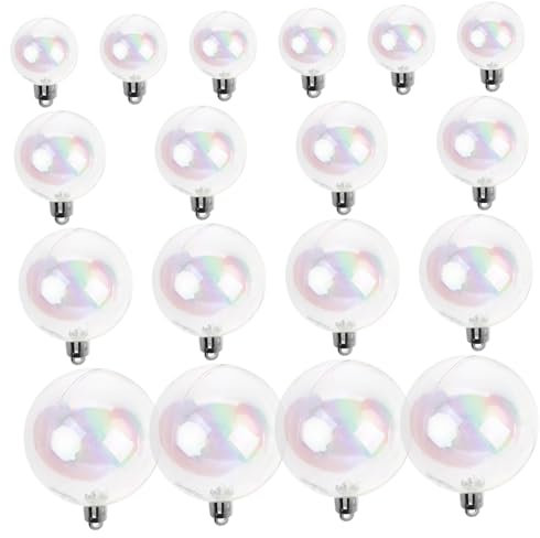 TOYANDONA 18 STK Weihnachtskugeln Ornamente Für Handgefertigte Klare Kugelornamente Klare Schillernde Ornamente Weihnachtsball Transparenter Halloween-Ball DIY Leere Plastik Mini Baumschmuck