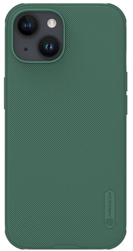 Nillkin Super Frosted Shield Pro Series - Custodia per Apple iPhone 15 (senza logo ritagliato), colore: Verde scuro