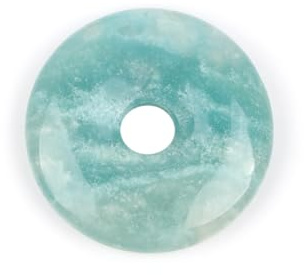 GEM-Inside 20 mm natürlicher grüner Amazonit-Jaspis-Stein, Edelstein-Ring, Donut-Perlen für Schmuckherstellung, Guasha-Schabwerkzeuge