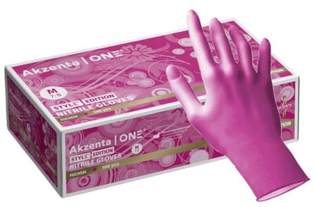 dentalseven - 100 guanti monouso nitrile fucsia taglia M uso medico ed alimentare