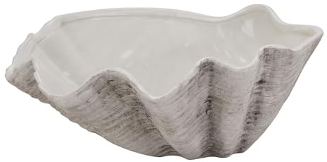 Large Ceramic Adele Shell Bowl - Ceramic - L40 x W40 x H16 cm - White