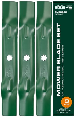 UDC Parts GY20852 Rasenmähermesser 48 Zoll Ersatz für John Deere D140 E140 S140 Z355E GX21786 GX21784 S170 E170 LA130 LA145 D160 S160 E160 GX150 21785 AM137757 AM141035 / High Lift Mulchen, 3 Stück