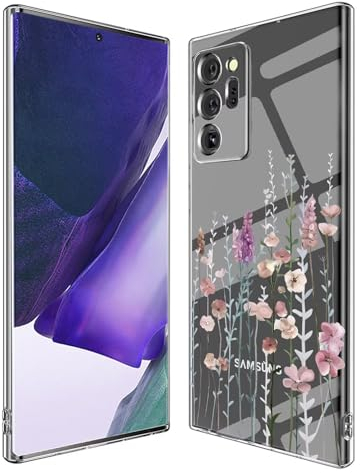 Kaywzo Hülle für Samsung Galaxy Note 20 Ultra,Transparent TPU Handyhülle mit Gemälde Blume Muster,Ultradünn Stoßfester Schutzhülle,Schön Silikon Cover Case-3