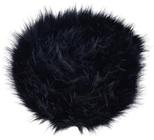 GORGECRAFT 13cm Breiter Kunstfuchspelz Schwarzer Künstlicher Wollstoff 1.8m Lang Weihnachtlicher Zotteliger Synthetischer Plüsch-Flicken Flauschiger Flauschiger Pelz Nähen Zum Basteln Weihnachtsmann