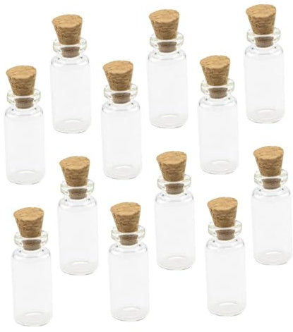 Zerodeko 2sets 0.5ml Mini Glass Bottle Cork Lid Multi-purpose for Diy Jewelry Perfume Essential Oil Decorative Present 100pcs*2