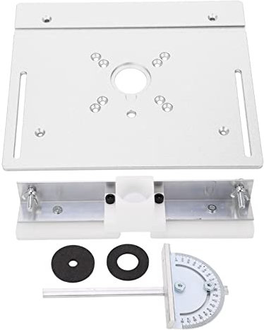 Eujgoov Metall-Oberfräsenlift, Aluminium-Oberfräsen-Tischkreissägen-Einsatz, Grundplatte, Holzbearbeitungs-Einsatz, Grundplatte für Oberfräsen-Tischkreissäge (Silberfarbe)