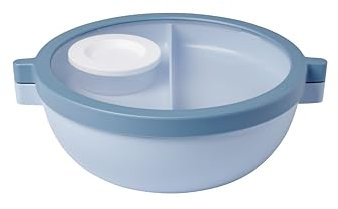 Mepal - Meal Prep Boxen Vita - Bento Schüssel - Brotdose mit Fächern - Extra Fach mit Deckel, Dressing-Deckel & Tablett - Bentobox - 1500 ml - Nordic blue