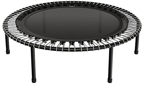 bellicon Fitness Trampolin 125cm (Grau) |Praktische Klappbeine & Seilring-Federung bis 150kg (Extra Stark) | Dreiteiliger Rahmen | Made in Germany