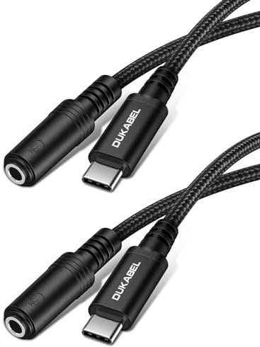 DuKabel USB C Klinke Adapter 2 Stücke USB C auf 3.5mm Buchse Kopfhörer Audio Adapter für Samsung Galaxy Note20 S21 Ultra Note10 A80 Huawei P40/P30 Pro/P20, Google Pixel 4XL, OnePlus 7, Xiaomi