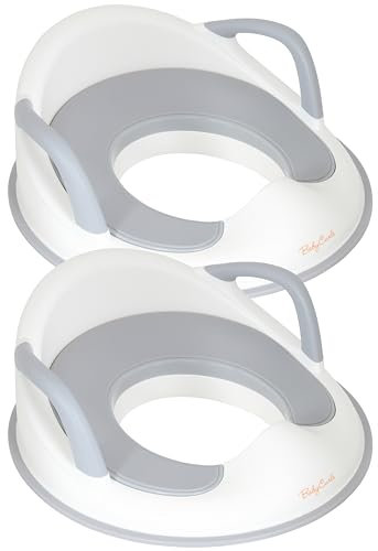 Babycurls Toddler Toilet Training Seat with Handles 2 Pack - Secure Fit, Anti-Slip and Lightweight Portable Design for Stress-Free Kids Potty Toilet Training
