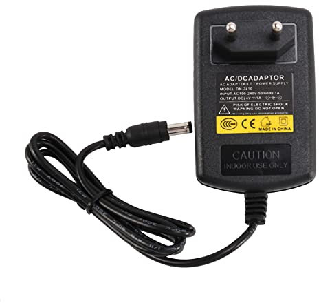 Sujurio Cargador EU Enchufe AC 110V 220V convertidor DC 24V 1A Fuente de alimentacion del Adaptador Negro