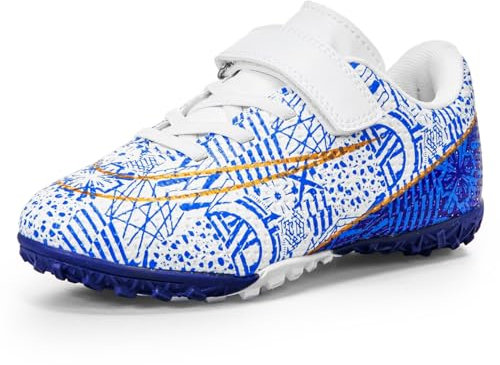 DHOVOR Boys Girls Astro Turf Football Boots Kids Lightweight Football Shoes Low-Top Athletics Training Shoes Indoor Soccer Shoes Unisex