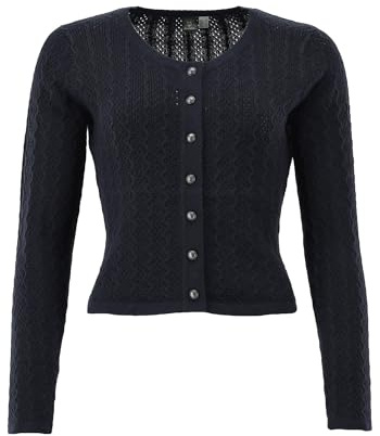OS Trachten Strickjacke mit Rundhalsausschnitt Borida
