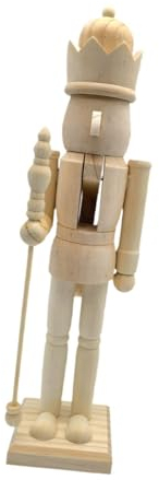 Ronyme Weihnachtshandwerk Nussknacker Nussknacker Figur aus Holz Unvollendeter Nussknacker aus Holz DIY Nussknacker Dekor, C