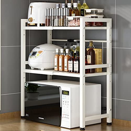 dsmsdre Rejilla para Horno Microondas, Soporte para Microondas, Estante De Almacenamiento De Cocina, Rejilla Extensible para Horno Microondas para Colocar Hornos Microondas Y VAR,Black-66x32x82.5cm