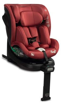 CARETERO - Reboarder 360 Drehbar mit Isofix - 4in1 Babyschale und Kindersitz Auto Gruppe 0-3 - für Kinder 40-150 cm, mit Station, verstellbare Rückenlehne, Stützfuß - Comfi Rot