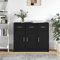 Myheimly Sideboard, Kommode mit viel Stauraum, Mehrzweckschrank Schrank mit Türen Schubladen, Beistellschrank Anrichte Wohnzimmer, Holzwerkstoff Sideboard Schwarz