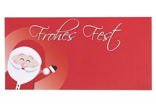 Kuvertwelt Weihnachts-Briefumschläge Din Lang (220X110Mm) - Haftklebend - Hochwertige Umschläge Für Weihnachten In Verschiedenen Stückzahlen 25 Stück Druck Weihnachten Rot Weihnachtsmann