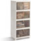 22L*4 Tier Stackable Storage Boxes with Lid, Flip-Door Plastic Storage Boxes on Wheels, Foldable Collapsible Plastic Drawers Folding Bins Containers for Home Wardrobe Office Organisation