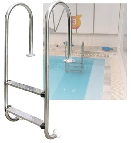 FBJAMZ Échelle de Piscine à 2 marches avec accoudoirs, Facile à escalader, pour Parc Aquatique, étang à Poissons, Source Chaude