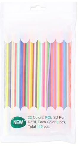 Culinavog 3D Stift Filament Nachfüllungen, Stift PCL Filamente 2.5mm Niedrige Temperatur, Nachfüllminen für 3D-Druckstifte, Geruchsneutral Ungiftig, Ideal für Kinder 22 Farben