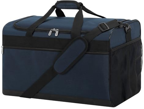 ZZY Sporttasche, 40L Reisetasche Fitness Tasche mit Schultergurt Wochenendtasche für Damen und Herren(Marine Blau,40L-2.0)