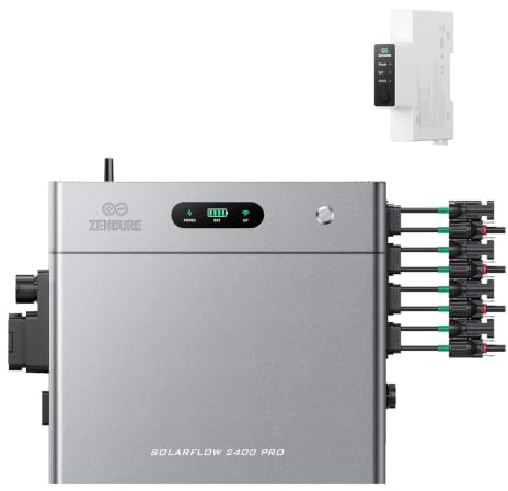 Zendure SolarFlow 2400 Pro Batterie Solaire 2.4kWh et 3CT | 2400W AC Bidirectionnel, Entrée PV 4800W (3000W DC+1800W AC), Extensible 16.8kWh, Plug & Play, IP65