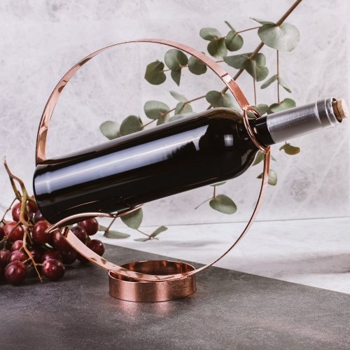 Thumbs Up Wine Bottle Holder & Pourer, Aluminium, Copper, 8.5 x 24 x 8.5 cm