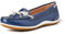 Geox D Vega Moc B, Mocasines para Mujer, Multicolor (Blue/Skin), 39 EU