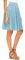 Damen Mädchen Basic Solid vielseitige dehnbaren informell Mini Skater Rock (M, Hellblau-Lange)