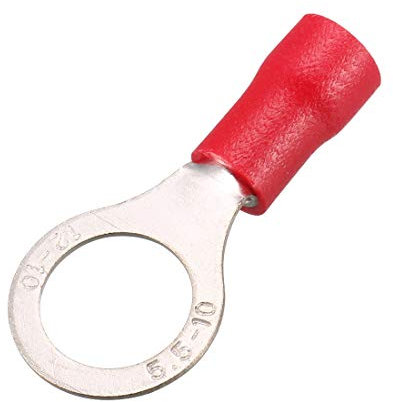 sourcing map RV5.5-10 Insulated Electrical Crimp Terminal, Ring Spade Wire Connector for AWG12-10 10Pcs