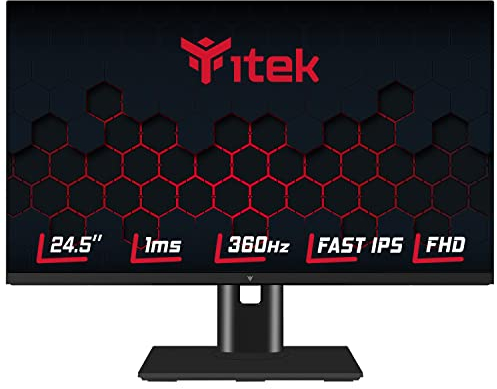 iTek Monitor GGF - 24.5 Flat FHD, 1920x1080, Fast IPS, 360Hz, 16:9, 1ms OD(MPRT 0.5ms), HDMI, 2 x Display Port, Speaker, HDR 400, AMD FreeSync, Compatibile Con Nvidia G-sync.