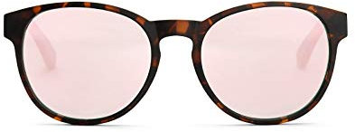 TAKE A SHOT Holz-Sonnenbrille Damen Verspiegelt Groß Runde Gläser, Havana, UV400, Rosa Verspiegelte Sonnenbrille Rund Holz RED QUEEN