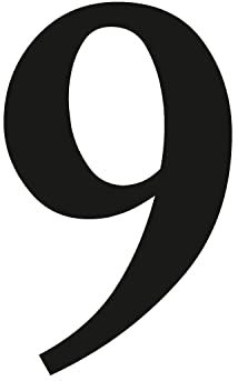 Zahlen-Aufkleber Nr. 9 in schwarz I Höhe 10 cm I selbstklebende Haus-Nummer, Ziffer zum Aufkleben für Außen, Briefkasten, Tür I wetterfest I kfz_471_9